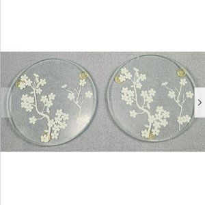 Cherry Blossom Glass Coasters by Kate Aspen Set of 2